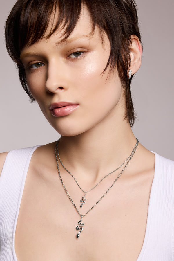 Galleria Armadoro Medium Snake Silver Necklace