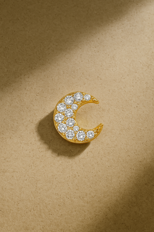 galleria armadoro Moon gold vermeil stud