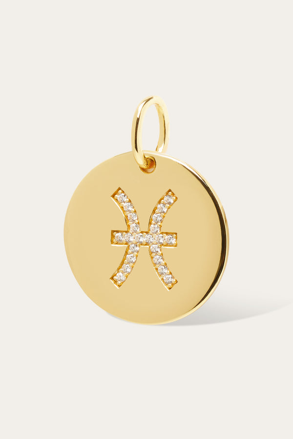 Galleria Armadoro Pisces Gold Vermeil Zodiac Disc