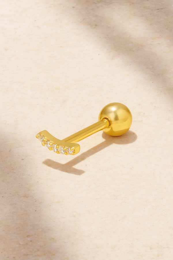 galleria armadoro Rio gold vermeil stud (ball screw)