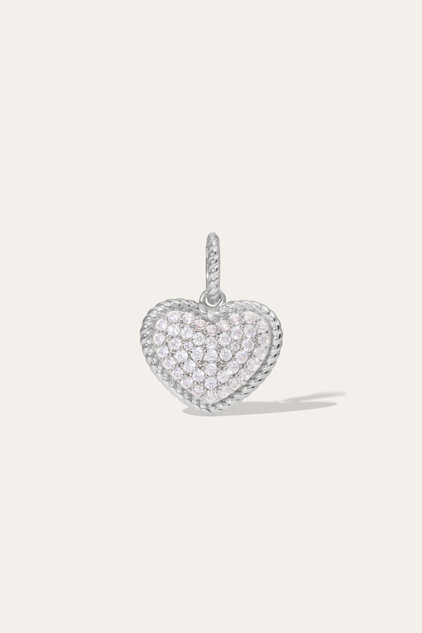 Galleria Armadoro Speira Heart Pave Silver Charm