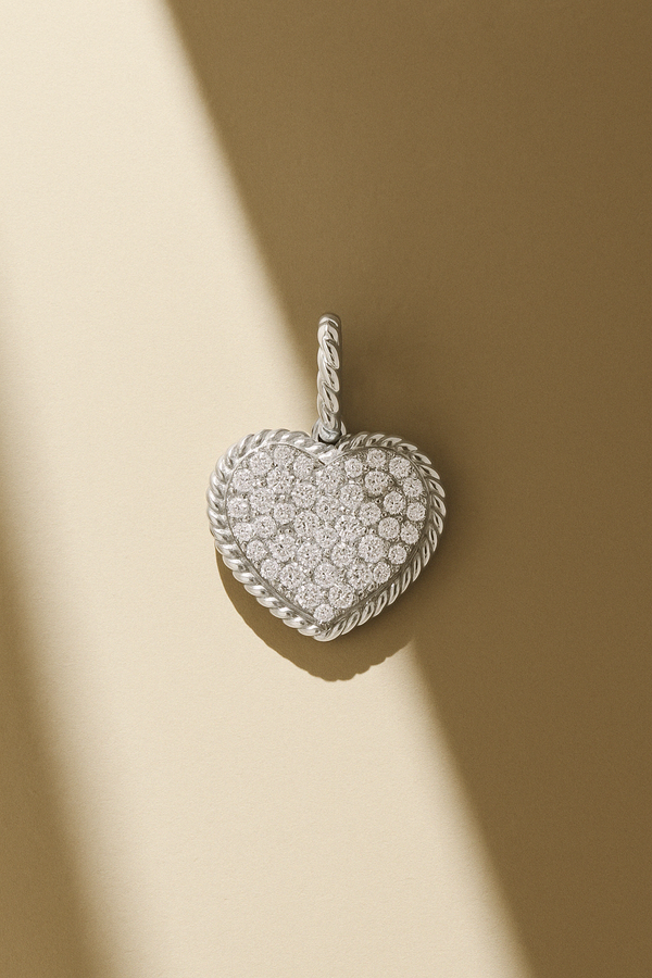 galleria armadoro Speira Heart Pave Silver Charm