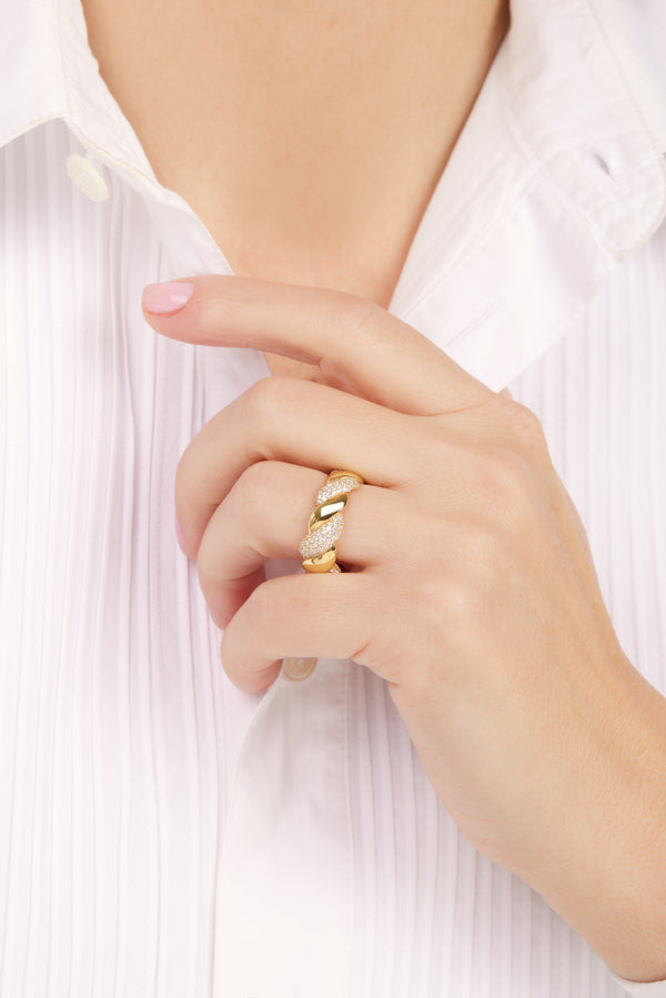 Galleria Armadoro Speira Treccia Gold Vermeil Ring