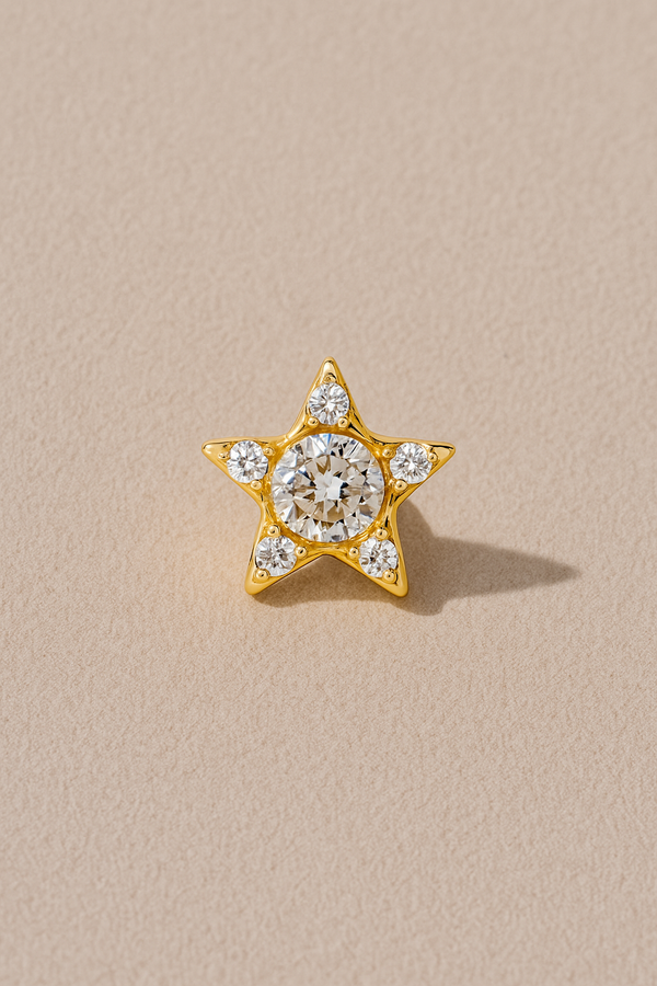 galleria armadoro Star gold vermeil stud