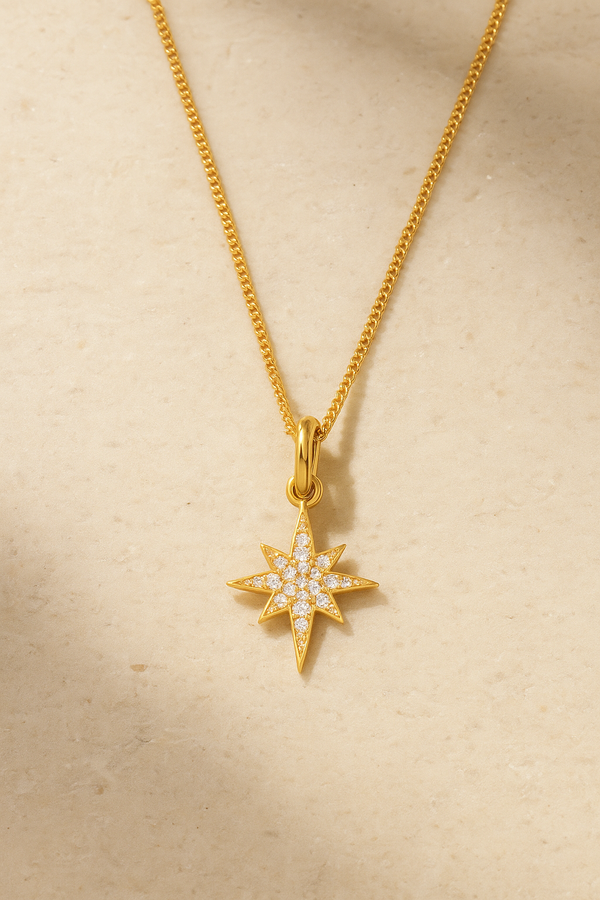 galleria armadoro Starburst Gold Vermeil Necklace