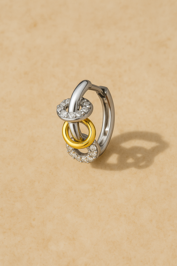 galleria armadoro Yasmin Two-Tone Piercing Huggie
