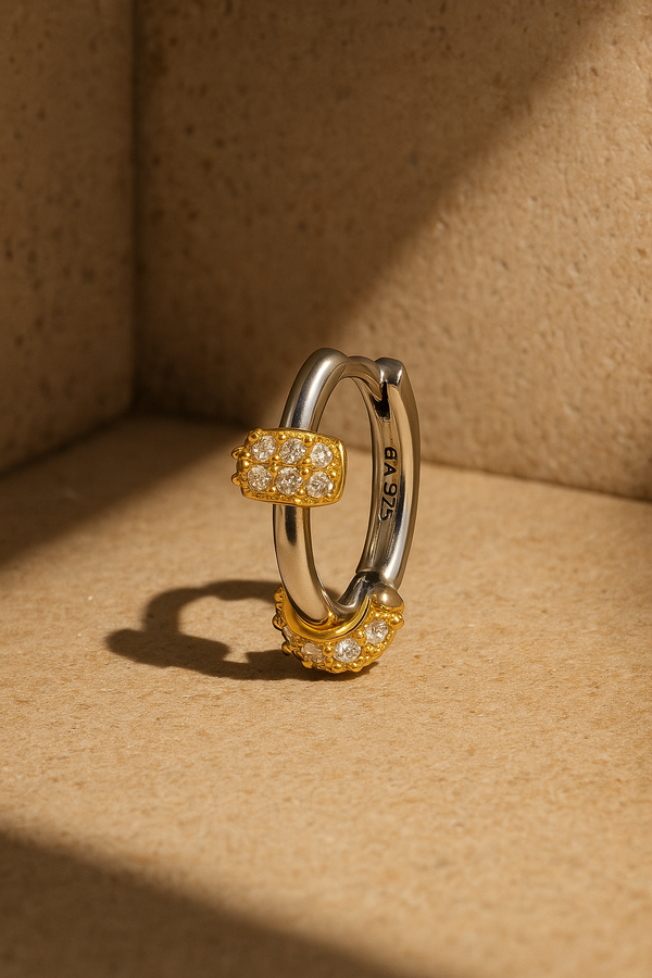 galleria armadoro Zeina Two-Tone Huggie Earring
