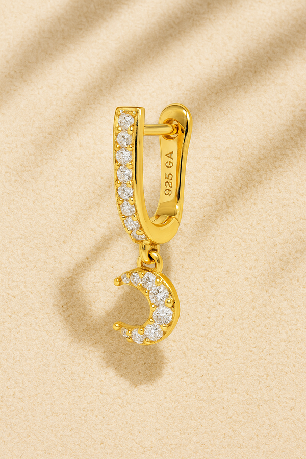 galleria armadoro Hanging moon gold vermeil earring