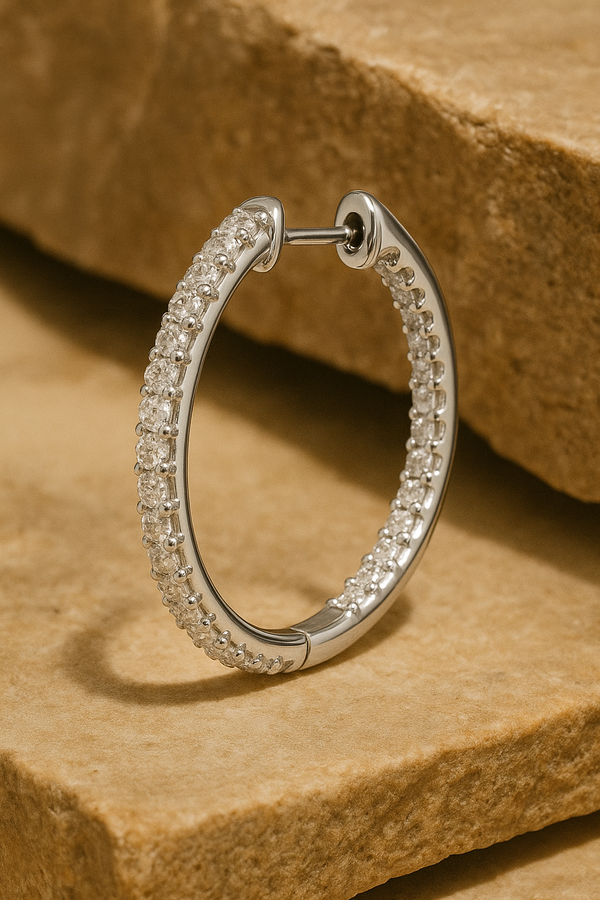 galleria armadoro Inside-Out 18 mm sterling silver hoop