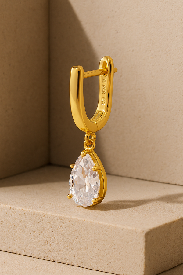 galleria armadoro Lacrima Celeste Gold Vermeil Drop Earring