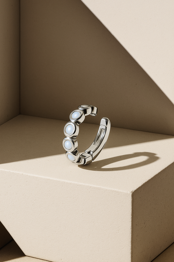 galleria armadoro Large sterling silver opal ear cuff