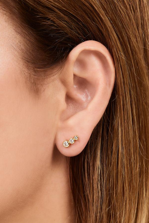 Galleria Armadoro Lola Mini Croissant Gold Vermeil Stud Earring