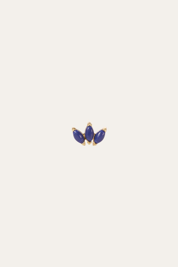 Galleria Armadoro Marquise Fan Lapis Gold Vermeil Stud (ball Screw)