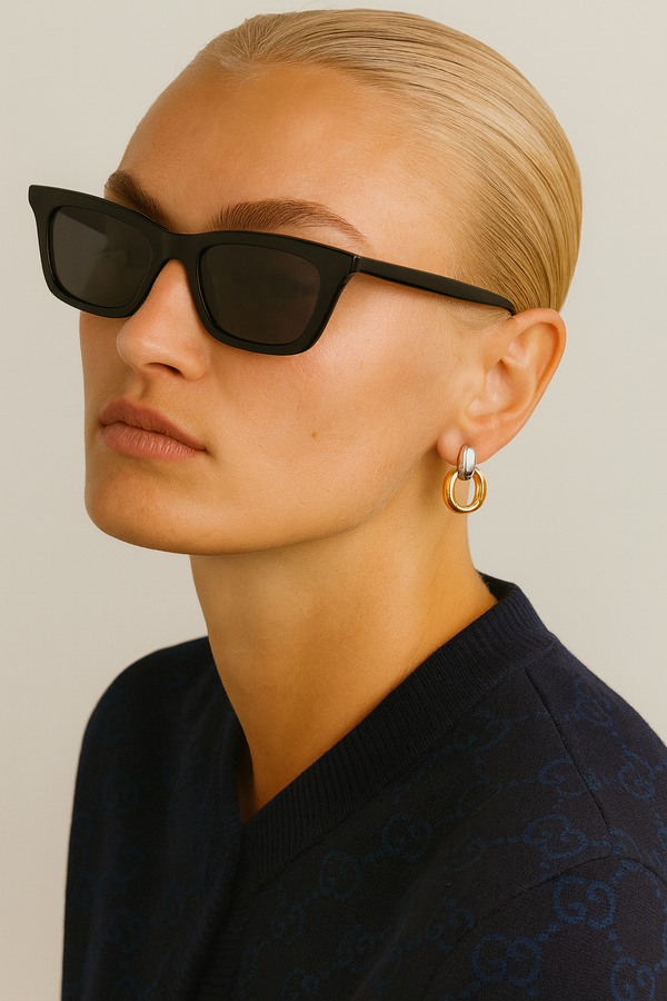 galleria Armadoro Mini Pia Two-Tone Puffy Loop Drop Earrings