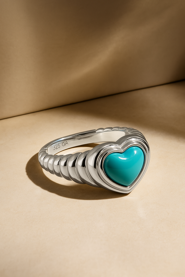 galleria armadoro Ridge Heart Turquoise Silver Ring