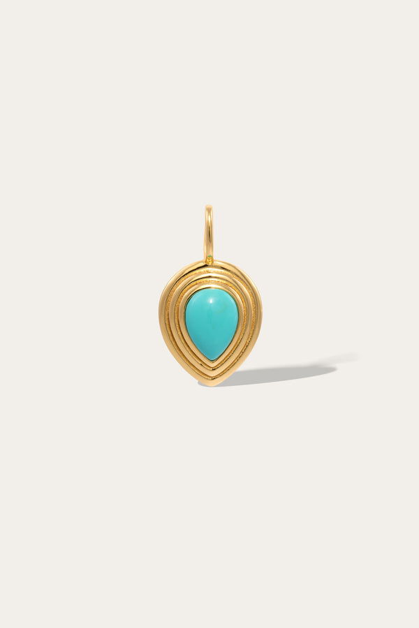 Galleria Armadoro Ridge Teardrop Turquoise Gold Vermeil Charm
