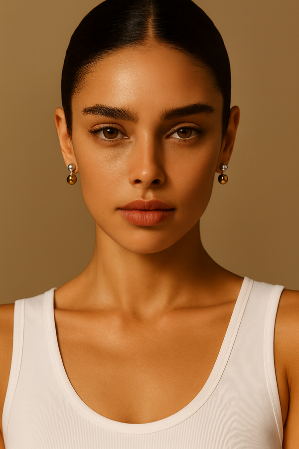 Galleria Armadoro Riva Two-Tone Double-Sphere Stud Drop Earrings