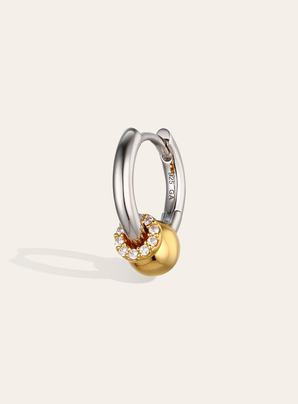 Galleria Armadoro Soraya Piecing Bead Two-Tone Huggie