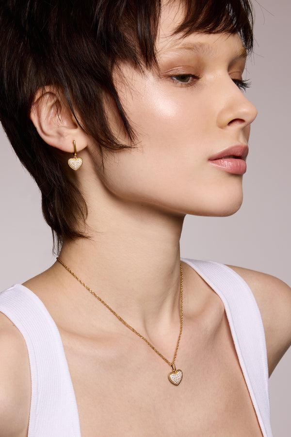 Galleria Armadoro Speira Heart Pave Gold Vermeil Charm