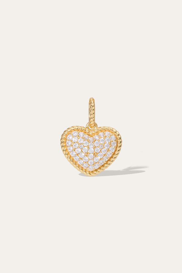 Galleria Armadoro Speira Heart Pave Gold Vermeil Charm