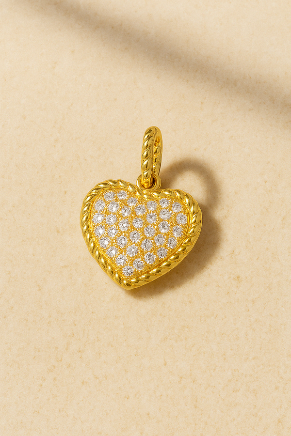 galleria armadoro Speira Heart Pave Gold Vermeil Charm