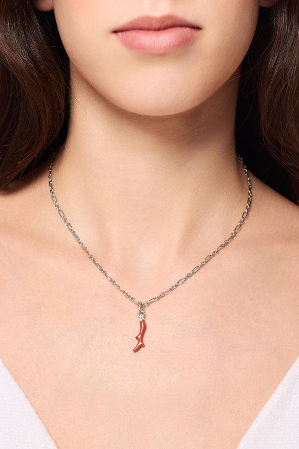 Galleria Armadoro Speira Red Coral Sterling Silver Charm