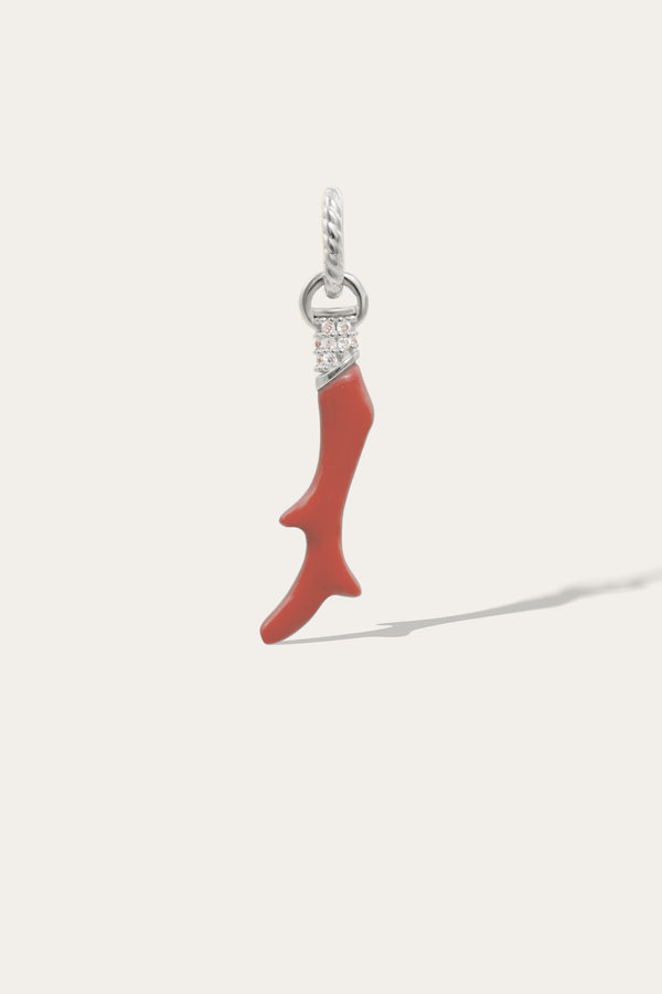 Galleria Armadoro Speira Red Coral Sterling Silver Charm