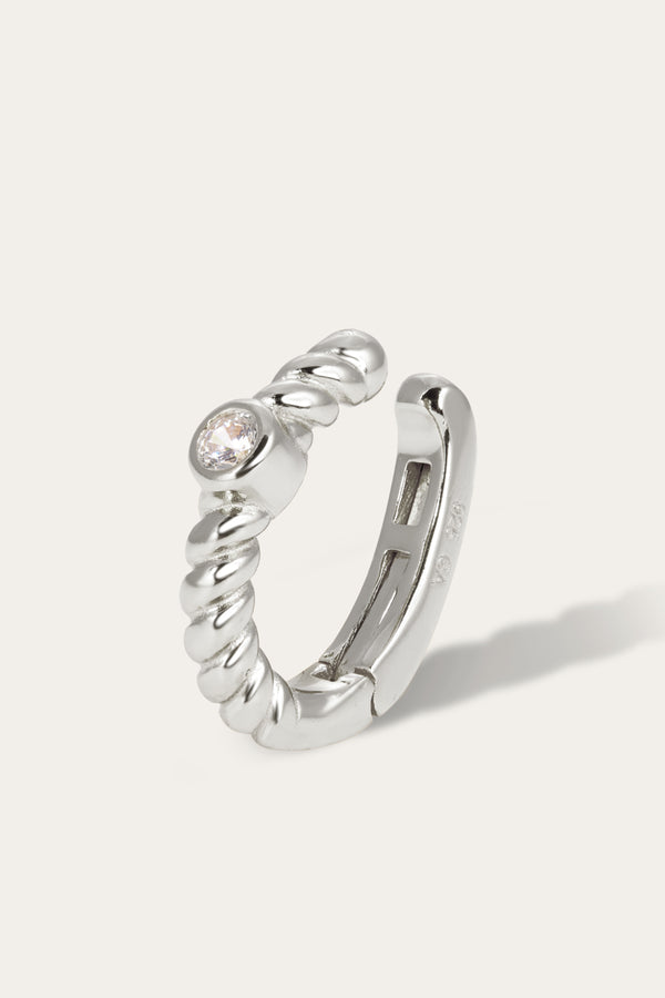 Galleria Armadoro Speira Round Cz Sterling Silver Ear Cuff