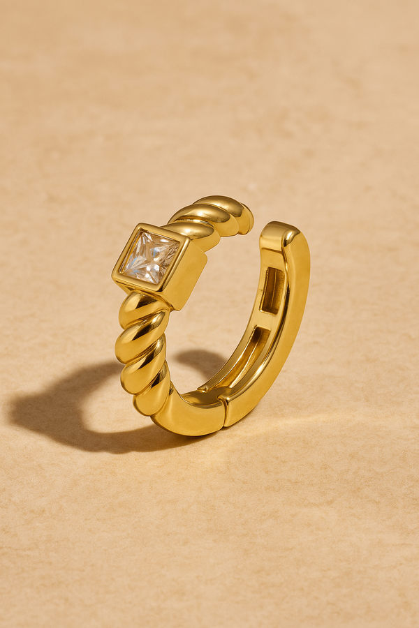 galleria armadoro Speira square cz gold vermeil ear cuff