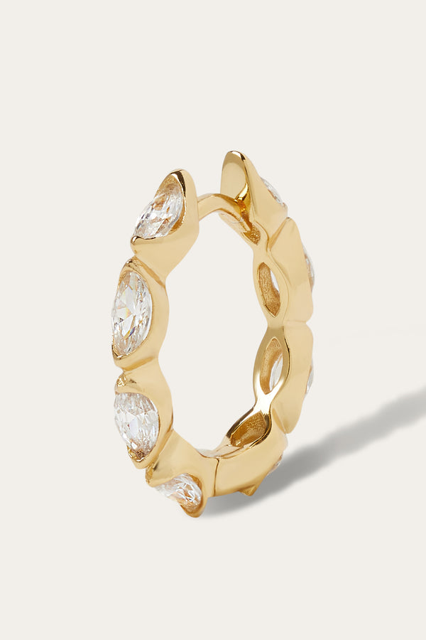 Galleria Armadoro Tasha Marquise 11mm Gold Vermeil Huggie