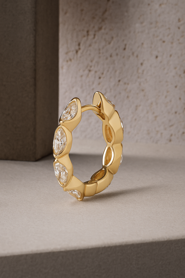 galleria armadoro Tasha marquise 11mm gold vermeil huggie