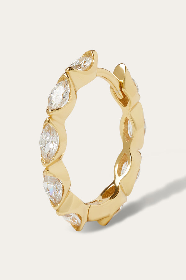 Galleria Armadoro Tasha Marquise 12.5mm Gold Vermeil Huggie