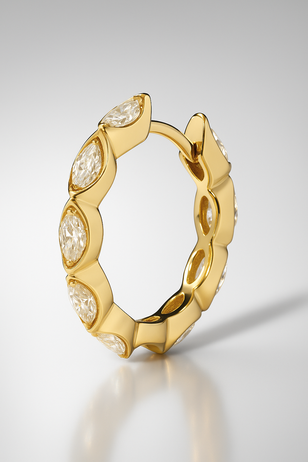 galleria armadoro Tasha marquise 12.5mm gold vermeil huggie