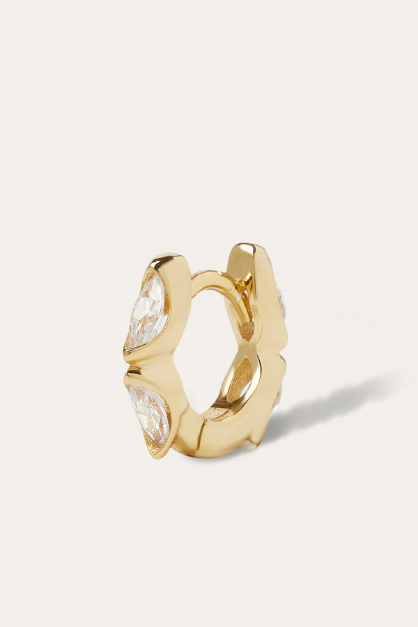 Galleria Armadoro Tasha Marquise 6.5mm Gold Vermeil Huggie