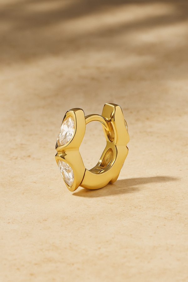 galleria armadoro Tasha marquise 6.5mm gold vermeil huggie