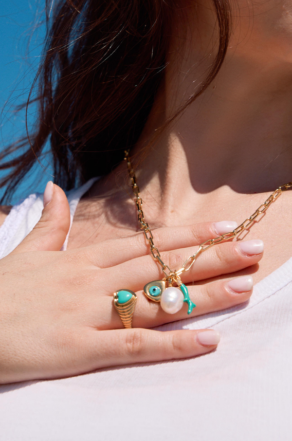 Galleria Armadoro Triangle Evil Eye Gold Vermeil Charm