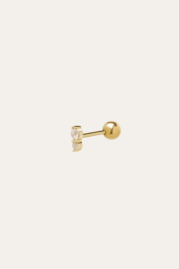 Galleria Armadoro "True Love" Double Dot Gold Vermeil Stud Earring (ball Screw)
