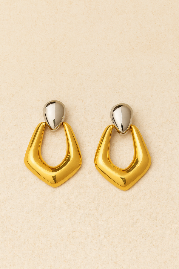 galleria armadoro Vera Two-Tone Puffy Geo Drop Earrings