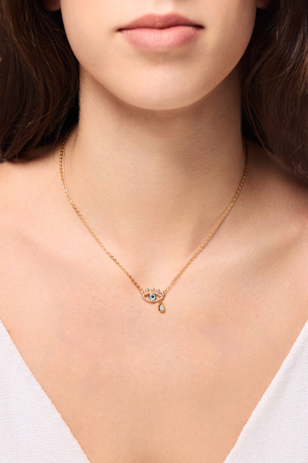 Galleria Armadoro Weeping Evil Eye Gold Vermeil Necklace