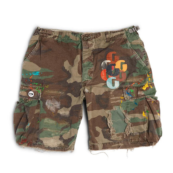 gallery dept. G PATCH WOODLAND CAMO CARGO SHORTS camo