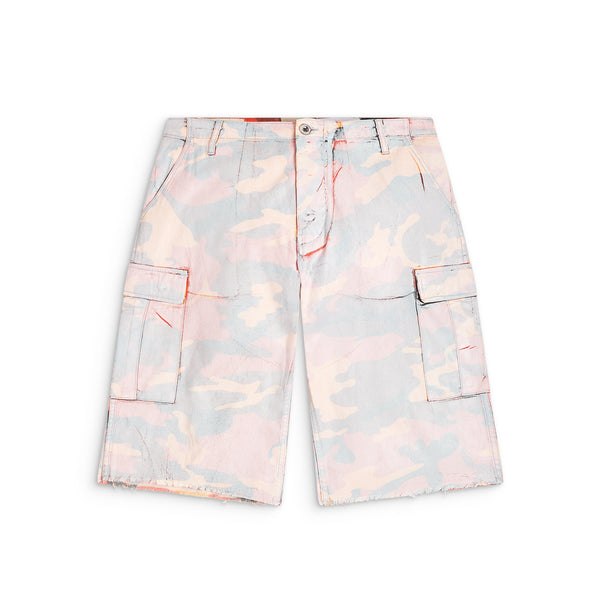 gallery dept. CAMO CUT OFF SHORTS orange