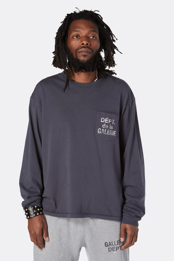 Gallery Dept. FRENCH L/S POCKET TEE Black