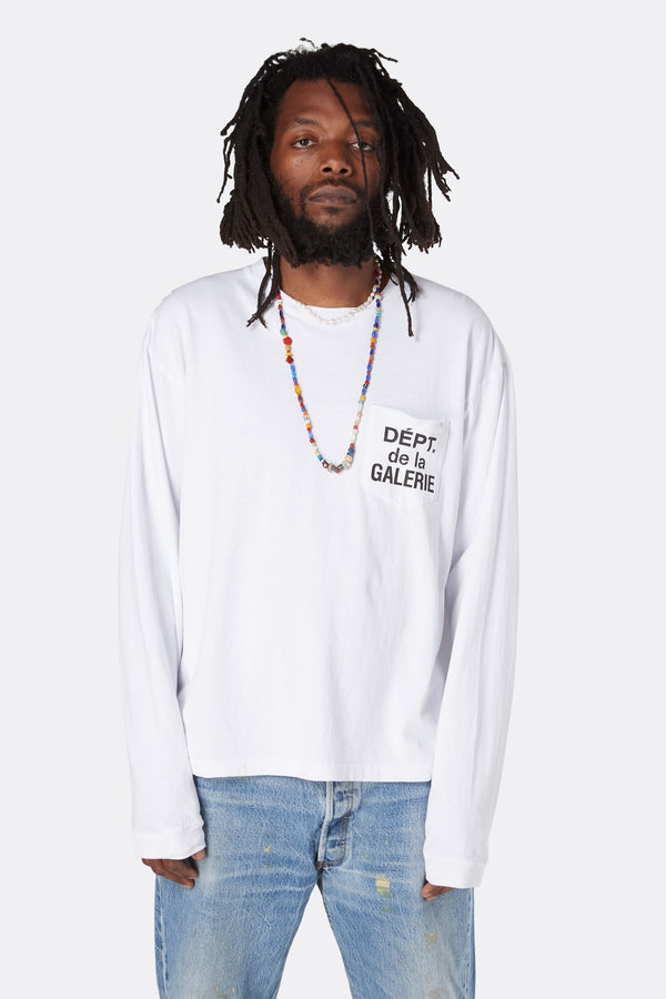 Gallery Dept. FRENCH L/S POCKET TEE White