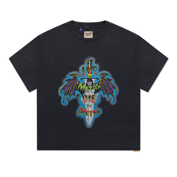 gallery dept. LIVE FOR METAL TEE vintage black