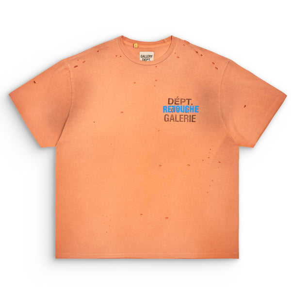 gallery dept. RETOUCHE DAMAGED FRENCH TEE orange