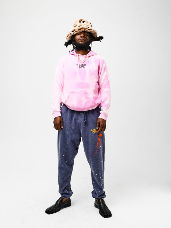 Gallery Dept. SUNFADED CENTER LOGO HOODIE Pink