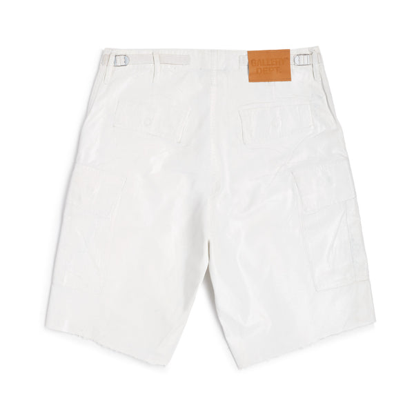 Gallery Dept. WHITE FOIL CARGO SHORTS White Foiled