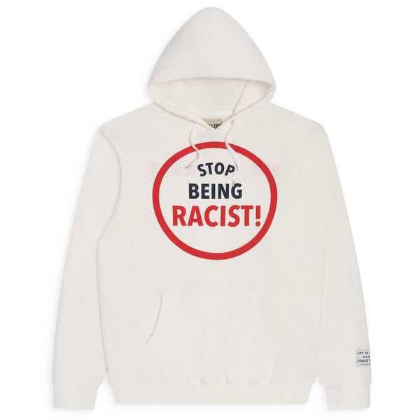gallery dept. STOP BEING RACIST REVERSIBLE ATK HOODIE white