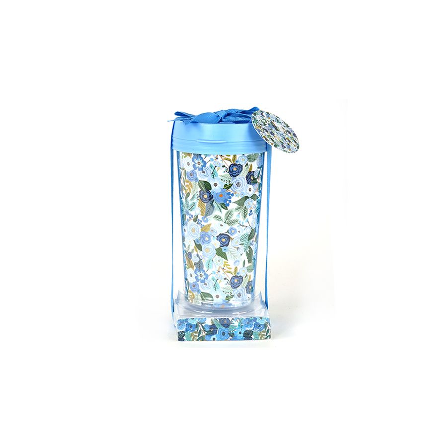 gift company Blue Floral Drink Bottle & Stickey notes