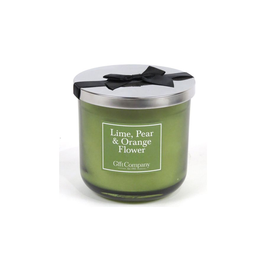 gift company Colour Double Wick Candle-LimePear&OrangeFlower